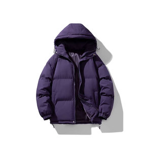 Veste bouffante en jean personnalisée OEM pour hommes Manteaux d'hiver vintage à fermeture éclair sur pied avec techniques de lavage à bulles rembourrées pour hommes chauds - Product Image 2