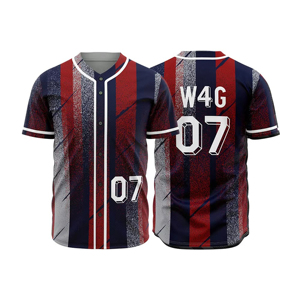 New Baseball Jersey Men's Red Geometric Print Sublimated 100% <b>Polyester</b> Short Sleeve Breathable Regular Fit Adult All Seasons - Product Image 4