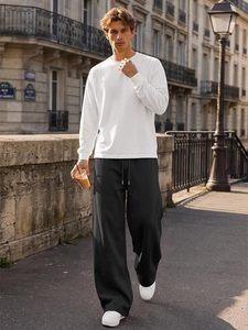 Men's <b>Black</b> Harem Pants Elastic Waist Drawstring Casual Sweatpants Side Pockets Breathable Knitted Cotton <b>Joggers</b> Autumn Wear - Product Image 3
