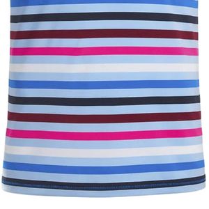 Polo pour homme à rayures multicolores bleues, sublimation, manches courtes, haut de performance respirant, vêtements de sport pour la pratique du golf - Product Image 5