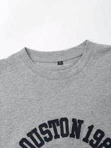 Camiseta Gráfica Unisex Houston 1987 2026 Gris Jaspeado Oversize con Texto Negro Estilo Varsity Streetwear Top de Verano HD - Product Image 4