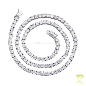 Elegante Collar de Tenis en Tono Oro Rosa con Brillantes Piedras Redondas Transparentes en un Engaste Seguro de Cuatro Puntas para un Estilo Moderno - Product Image 4