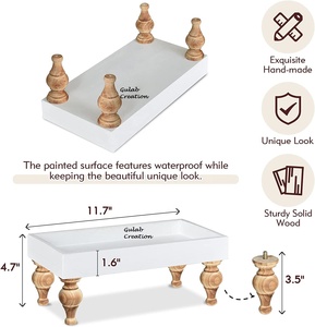Motif géométrique moderne multi-fonctionnel bois artisanat présentoir Riser piédestal support pour cuisine détail décor à la maison - Product Image 6