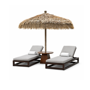 ARTERRA Luxury Modern Adjustable Solid Wood Teak Sun Lounger Set <b>Cushion</b> Table Umbrella Manual <b>Recliner</b> for Poolside Resort - Product Image 6