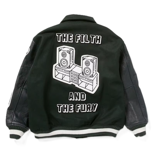 Chaqueta Varsity de Béisbol Personalizada para Hombre y Mujer, Invierno, con Parches de Chenilla Duraderos, Cierre de Botones a Presión, Cuello Acanalado, OEM - Product Image 2