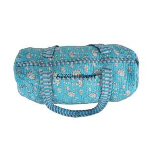 กระเป๋าผ้าฝ้ายอินเดียทำมือ 100% ลายควิลท์ วินเทจ สำหรับฤดูใบไม้ร่วง สไตล์โบโฮ ใช้สำหรับโยคะ ยิมนาสติก หรือใส่ของจุกจิก ดีไซน์เนอร์ ขนาดใหญ่ - Product Image 5