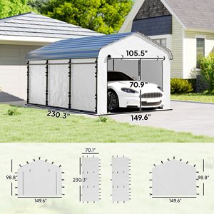 Pannello Laterale di Ricambio Singolo Bianco UPF50+ in PVDF per Tettoie Auto 12FT X 20FT, Impermeabile - Product Image 3