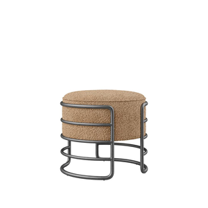 Designer Iron Frame Fabric Upholstered <b>Stool</b> Modern Decorative <b>Ottoman</b> Seat for Living Room Bedroom Dressing Room and Office - Product Image 2