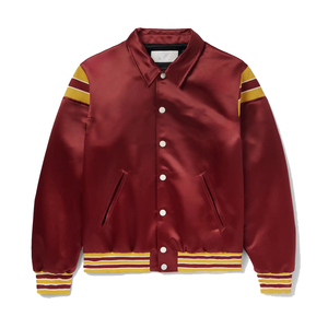 Chaqueta Bomber Varsity de Satén Personalizada para Hombre, Cierre de Cremallera, Impermeable, Transpirable, Deportiva de Invierno, Premium - Product Image 1