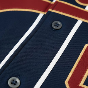 Custom Men's Baseball Jersey V-Neck Short Sleeve Embroidered Logo Moisture Wicking <b>Polyester</b> Sport <b>Shirt</b> Adult Size L - Product Image 6