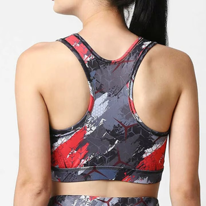 Unisex Plus Size Gym Sportswear Breathable Mesh Racerback Sports Bra Medium Support Floral/<b>Animal</b> Print Front Logo - Product Image 6