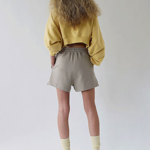 <b>Women</b> High Waist SpandexPolyester Knitted Shorts Solid Color Drawstring Regular Fit Casual Sporty <b>Sweatshorts</b> Quick Dry - Product Image 4