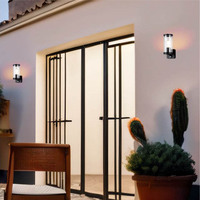 Lampes néon vintage E27 pour extérieur, avec contrôle photoélectrique, étanches, cylindriques, en aluminium, à montage mural, pour cour, jardin, avec capteur de sécurité, 3500K
