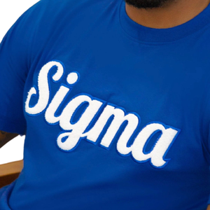Camiseta Sigma 1914 de Chenilla Azul para Hombre, con Letras Griegas, Prenda Premium para Fraternidad, Manga Corta, Corte Clásico, Estilo Casual - Product Image 4