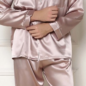 Mens Silk Satin Pajamas Sleepwear <b>Pyjamas</b> Long Sleeve Custom Made Classic Comfort Men's Thermal Satin Sleepwear Suits Quick Dry - Product Image 6