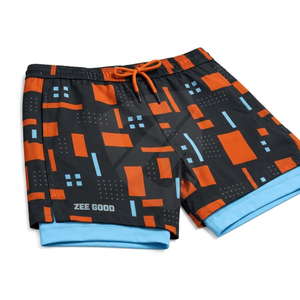 Custom Logo Men's 2 in 1 Athletic Quick Dry Lightweight Running <b>Shorts</b> Sweat Wicking Gym Workout Elastic <b>Short</b> <b>Compression</b> Liner - Product Image 4
