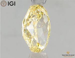 Diamant ovale de 1,00 carat, couleur jaune vif fantaisie, clarté VS2, cultivé en laboratoire CVD, certifié IGI, bijoux de mariage - Product Image 5