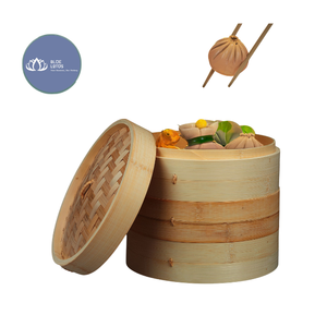 Cesta Vaporera de Bambú Ecológica y Sostenible de Alta Calidad con Acero Inoxidable al por Mayor - Product Image 1