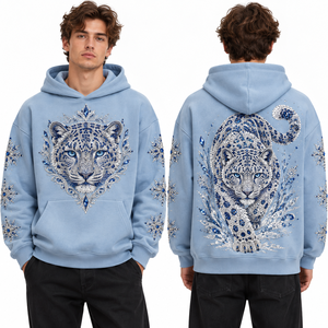 Sweat-shirts amples en molleton de coton avec strass, coupe large, motifs personnalisés, fabrication ODM, détails scintillants en cristal, manches longues - Product Image 6