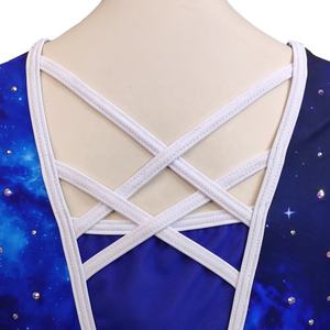Custom Printed Blue & White Cheerleading Uniform Set with Rhinestones 100% Polyester School Sports Training & Competition Wear - Product Image 2