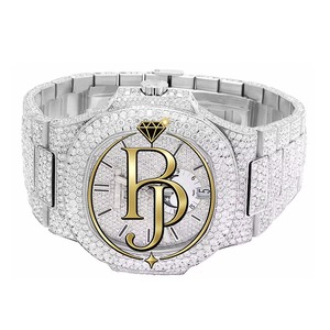 Montre-bracelet analogique à quartz carrée de luxe Briva sertie de diamants, avec calendrier, phases de lune, bracelet en acier inoxydable, verre résistant à l'eau 10 bars - Product Image 6