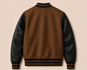 Veste universitaire d'hiver pour homme sur mesure de haute qualité, manches en cuir, streetwear, logos brodés sur le devant et le dos, vente en gros - Product Image 6