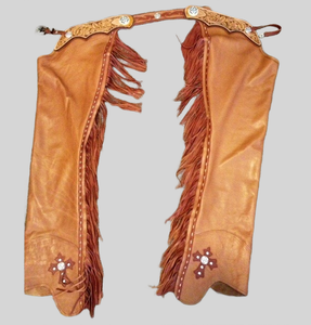 "Premium Western Leather <b>Chaps</b> Cowboy <b>Riding</b> Gear Durable & Comfortable Adjustable Fit Handmade for Horse <b>Riding</b> & Rodeo - Product Image 1