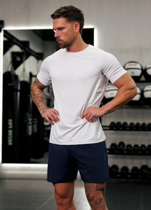 Camiseta Blanca de Algodón 100% de 220g con Logotipo Bordado Personalizado al por Mayor, Camiseta Lisa Extra Grande para Hombre - Product Image 6