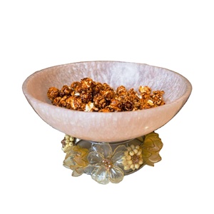 Bol et plat de service en résine écologique faits à la main, compatibles lave-vaisselle, design d'art moderne, prêt pour les fêtes, fabriqué en Inde - Product Image 1