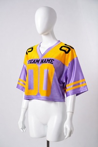 Custom Unisex American Football Jersey Oversized <b>Mesh</b> <b>Short</b> V-neck Regular Fit Graphic Streetwear Shirt Wholesale OEM - Product Image 1