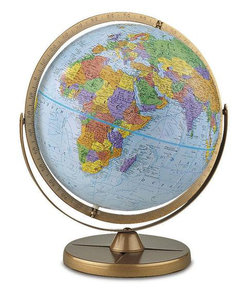 Globo Terráqueo Giratorio sobre Base Metálica, Herramienta Clásica de Aprendizaje de Geografía para Niños y Decoración de Escritorio de Oficina - Product Image 5