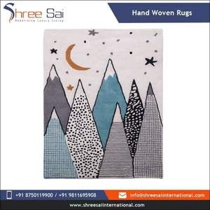 Alfombra plana de algodón tejido superventas, telar manual duradero Dhurrie con motivos modernos para hotel boutique de lujo o estilo de habitación temática - Product Image 4