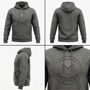 Sweat à capuche en molleton 100% coton enduit Urban ONYX, MALUZA Industries, logo superposé, streetwear premium d'hiver, tendance USA Europe - Product Image 6