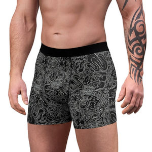 Nouvelles culottes et boxers pour hommes en coton et élasthanne, tricotés, respirants, lavables en machine, taille mi-haute, avec logo sur la ceinture, sous-vêtements pour adultes - Product Image 4