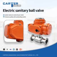Vanne à boisseau sphérique électrique sanitaire SS304 SS316L à raccord Tri-Clamp, à bride, à passage plein, qualité alimentaire, marche/arrêt, modulante, IP67, siège PTFE, OEM, CIP, FDA, SS