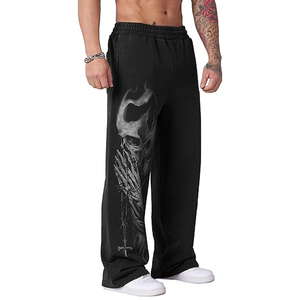 Pantalon de survêtement ample, pantalon oversize tendance avec taille réglable par cordon de serrage, coupe confortable, pantalon de survêtement ample - Product Image 1