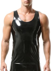 เสื้อกล้ามหนังเทียมผู้ชายทรงโอเวอร์ไซส์ ผ้าฝ้าย ไม่มีแขน ถักแบบสั่งทำพิเศษ สไตล์สตรีทแวร์สำหรับผู้ชาย - Product Image 3