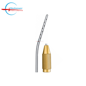 Cánula de infiltración de precisión tipo bayoneta para transferencia de grasa con mango ergonómico dorado - Cánula de infiltración facial - Product Image 4
