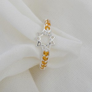 Anillo de Plata de Ley 925 con Estrella y Citrino Natural, Anillo de Eternidad Completo, Joyería Fina Personalizada, el Mejor Regalo para Mujer - Product Image 2