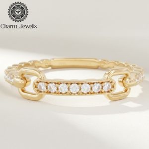 Charm_Jewells 18K Gold Plated <b>Silver</b> Moissanite IGI Certified 3 GM <b>Eternity</b> Band <b>Ring</b> Brilliant Cut Prong Setting Women's <b>Ring</b> - Product Image 1