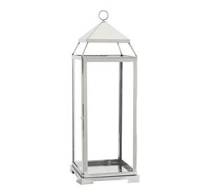 Elegante Farol Decorativo de Metal y Vidrio para el Hogar con Acabado Blanco Marfil, Farol para Velas para Decoración de Interiores y Exteriores Hecho a Mano - Product Image 1