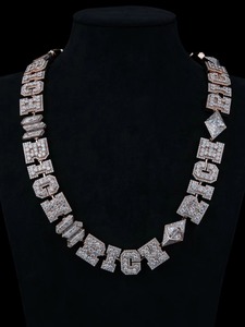 Pendentif Lettre Initiale Personnalisé en Moissanite Plaqué Or Certifié GRA, Style Hip Hop, Diamant Baguette Glacé, Bijoux Fins pour Homme - Product Image 6