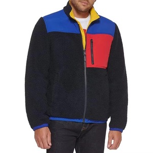 Nouvelle veste en polaire sherpa à design personnalisé, couleur unie, fermeture éclair, manches longues, veste sherpa pour homme en vente en gros - Product Image 2