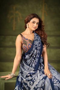 Indian Stunning Casual Saree with Kalamkari Print in Tussar Silk for Festive Party and Daily Wear for Elegant Look for Women - Product Image 2