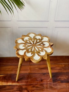 Blooming <b>Woodland</b> Table mangowood Portable Eco-Friendly Durable Wooden Living Room Nightstand Bedside Table & Coffee Side Table - Product Image 2