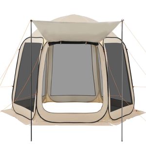 Tenda Schermo Pop-Up Portatile 10 x 9,2 piedi, Capacità 4-8 Persone, Materiale Oxford, Strato Singolo con Tettoia Estesa e Borsa per il Trasporto - Product Image 1
