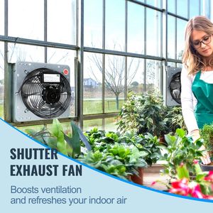 Ventilatore da Soffitta a Parete in Alluminio da 16FT ad Alta Velocità 2000 CFM con Motore AC e Serranda, per Ventilazione e Raffreddamento, Verde - Product Image 5