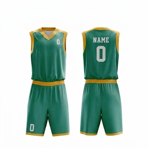 Ensemble d'uniformes de basketball pour club et ligue, maillot et short, col en V, maille, nom et numéro personnalisés, fabricant OEM en gros - Product Image 1