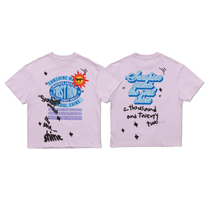 T-shirt tendance pour homme, col en V, manches courtes, coupe oversize, 100 % coton biologique, imprimé DTF personnalisé sur le devant, haute qualité, écoresponsable - Product Image 1