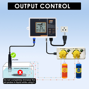 Controlador de pH Digital con Bomba Dosificadora y Salida de Relé Dual, Medidor de pH Digital con Sensor y Función ATC, Control de pH - Product Image 2